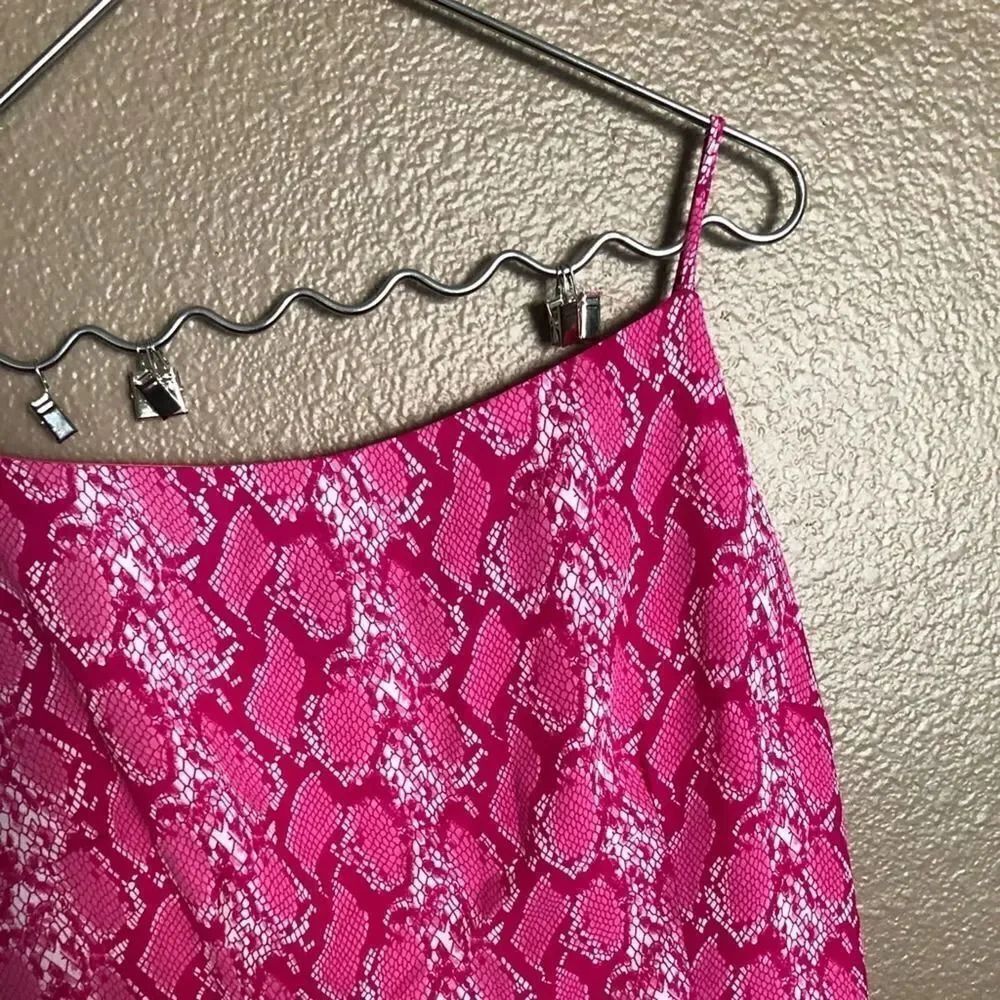 Sharon Max Hot Pink Snake Print Dress L - Picture 7 of 8